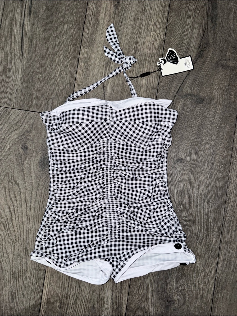 Black & White Gingham One-Piece Swimsuit